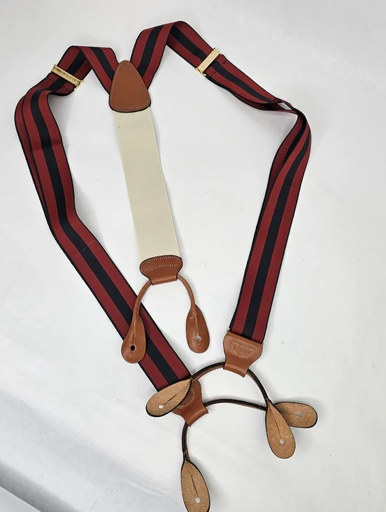 Trafalgar Red Navy Adjustable Suspenders - Picture 5 of 8